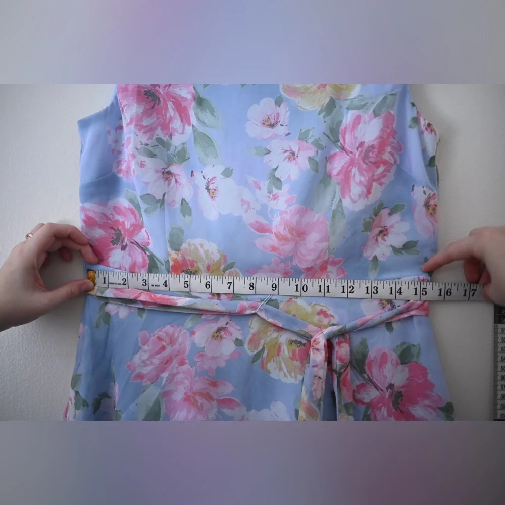 Womens Sz 6 Floral Tiered Midi-Dress - Chetta B - NWOT Pastel Easter - Picture 10 of 11